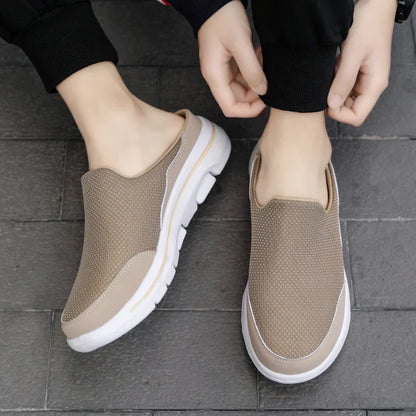 Men Slippers Summer Breathable Home Indoor Slippers Men Thick Bottom Slides Fashion Couple Walking Shoes
