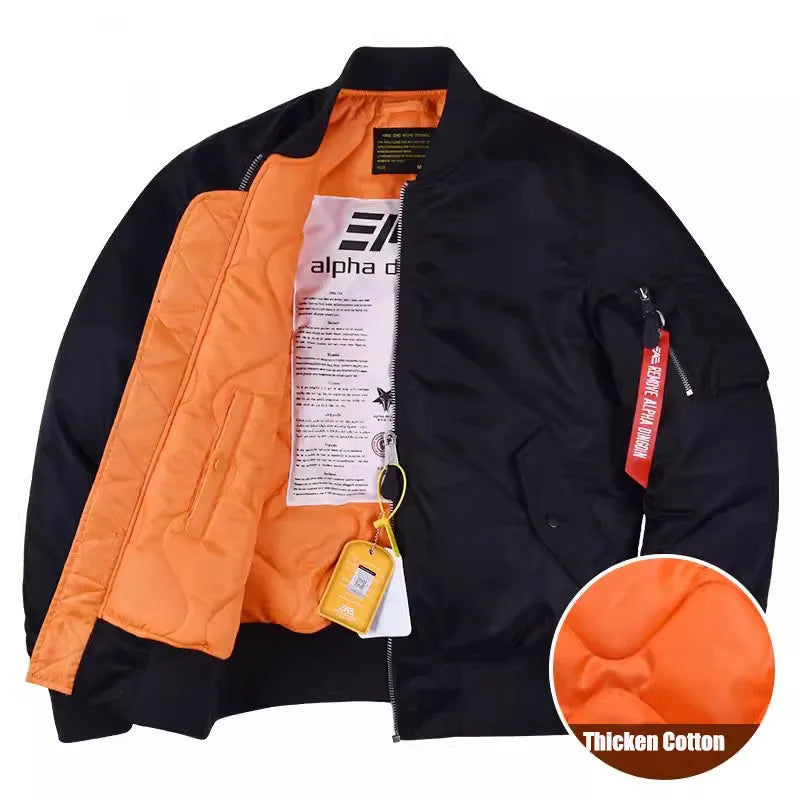 Bomber Jacket Men's Thickened Cotton Pad Coat  Autumn and Winter Baseball Uniform  Coat for Men