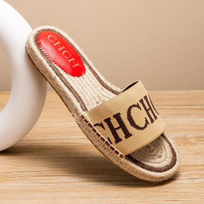 Slippers Women's  Simple and Comfortable Handmade Hemp Bottom Sandals Beach shoes