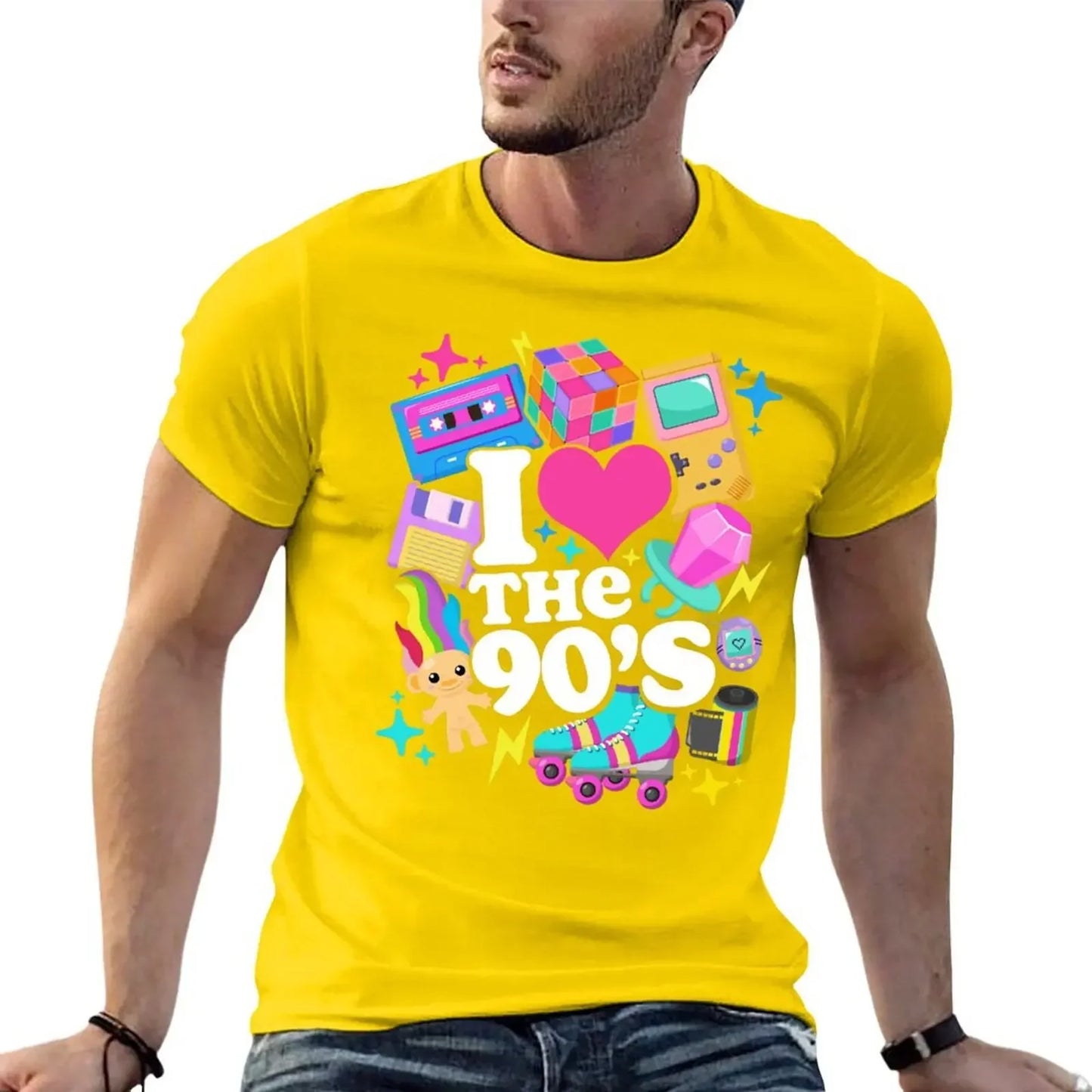 I Love The 90's Retro 90s Costume T-Shirt anime figures summer clothes blue archive mens t shirt