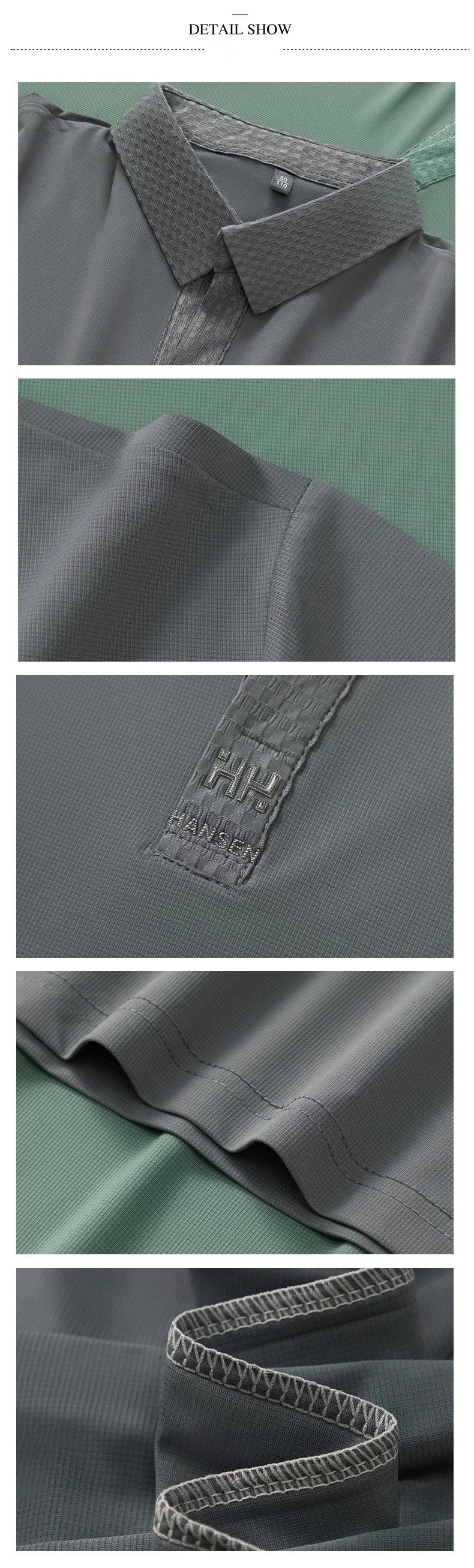 Fashion V-neck short sleeve T-shirt men's summer solid color silky smooth breathable personalized jacquard buttonless polo shirt