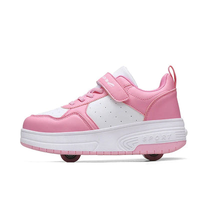 Ultra-Light Two Wheels Children's Sport Roller Skate Shoes For Kids Boys Girls Walking Running Sneakers Outdoor