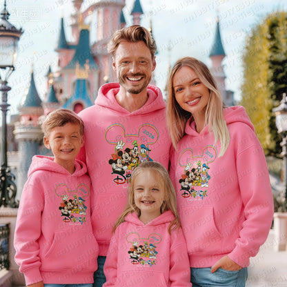 Mickey Pattern Pure Cotton Hoodie Parent-child Suit Unisex Keep Warm High Quality Causal Top