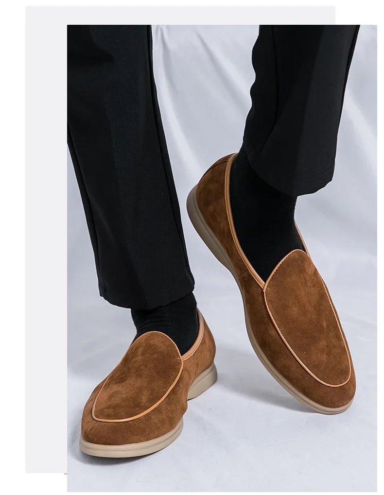 Fashion Men Luxury Brand Loafer Shoes Spring British Style Suede Men's Casual Shoes Breathable Comfort Slip-on Men Wedding Shoes