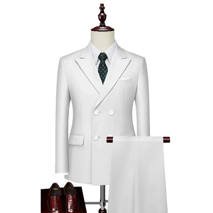 Men's Slim Fit 2 Piece Suit Elegant Business Wedding Party Blazer Jacket PantsElevate Your Look