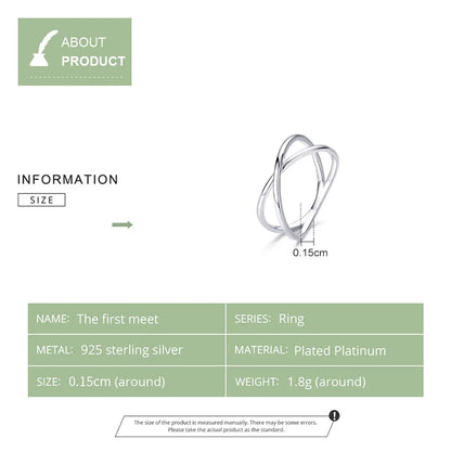 14K Gold Plated X Ring Dainty Minimalist 925 Sterling Silver Cross Ring for Women Promise Jewelry 2 Colors SCR543
