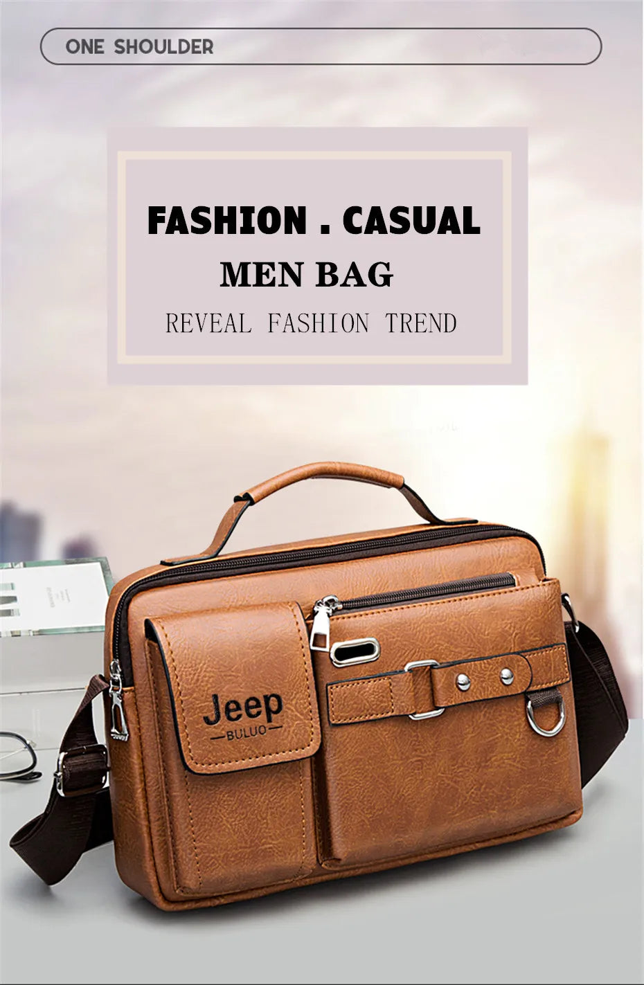 Multi-function Business Handbags Men New Man's Shoulder Bags Large Capacity Leather Messenger Bag Crossbody Big Brand