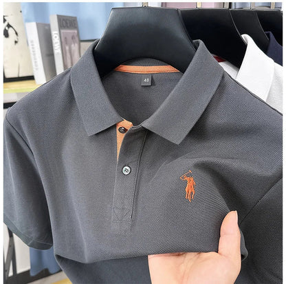 Luxury brand 100% cotton short sleeve polo shirt summer new trend Paul pony embroidery T-shirt business golf casual men's wear
