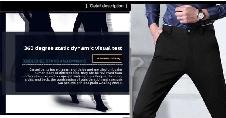 Men's Stretch Dress Pants Wrinkle Free, Slim Fit Business Trousers for Office, Spring Summer Lightweight Chino Slacks Black Blue