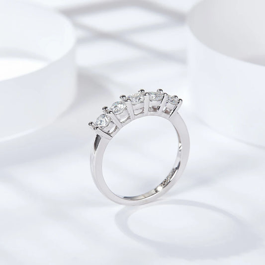 D Color 4mm Moissanite Diamond Rings for Women Classic Match Wedding Eternity Band with GRA s925 Sterling Silver Ring