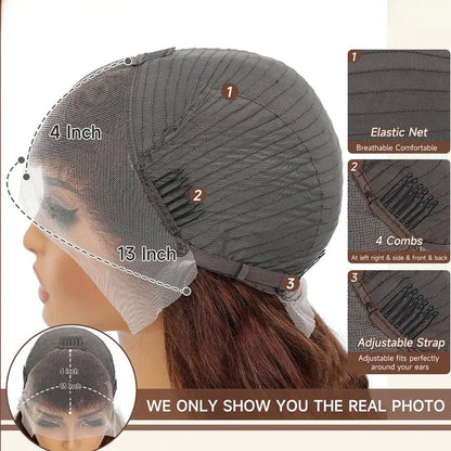 Body Wave Chocolate Brown Lace Front Wigs Human Hair Pre Plucked Brazilian Brown Virgin Hair Glueless HD Frontal Wig For Women