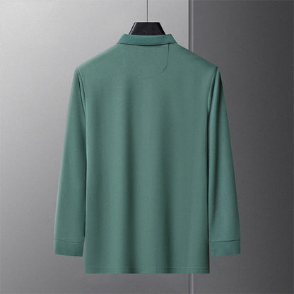 Popular Men's Spring and Autumn Horse Logo Trendy Brand Temperament Fashionable Outdoor Sports Top Long Sleeved Polo Shirt