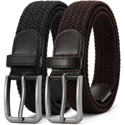 Men's Elastic Belts Unisex Casual Woven Belt for Men Outdoor Rock Climbing Training Work Belt with Jeans Belt of Women 115cm