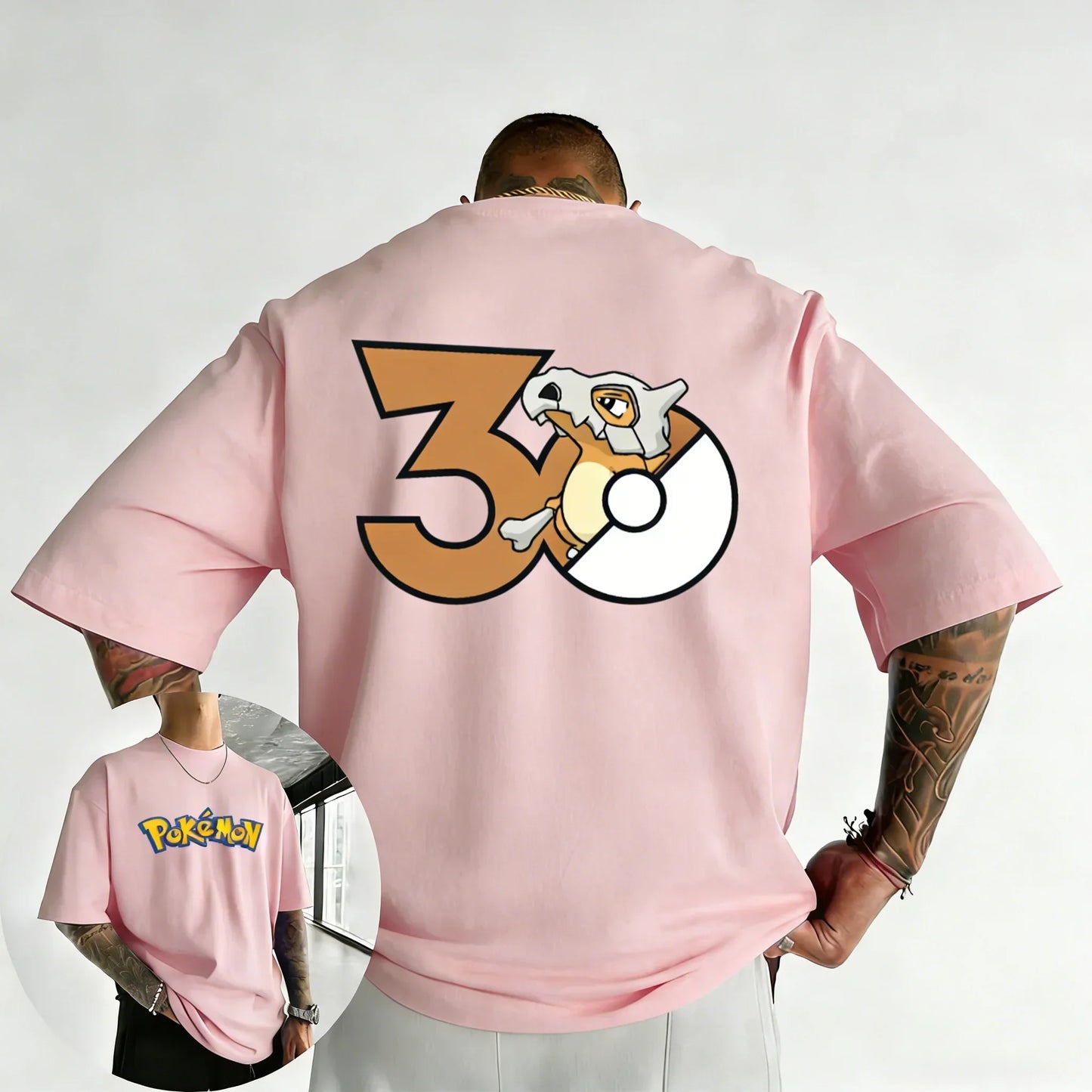 30th Anniversary Marowak Printed T-shirt Summer New Men's and Women's Loose Casual Hip Hop Trendy Short Sleeve Top