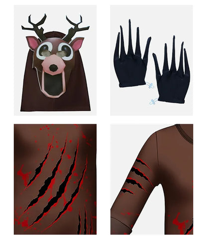 99 Nights In The Forest Deer Costume Fnaf Horriable Halloween owl  party Costume for Adult Kid Nightmare Reindeer Christmas Gift