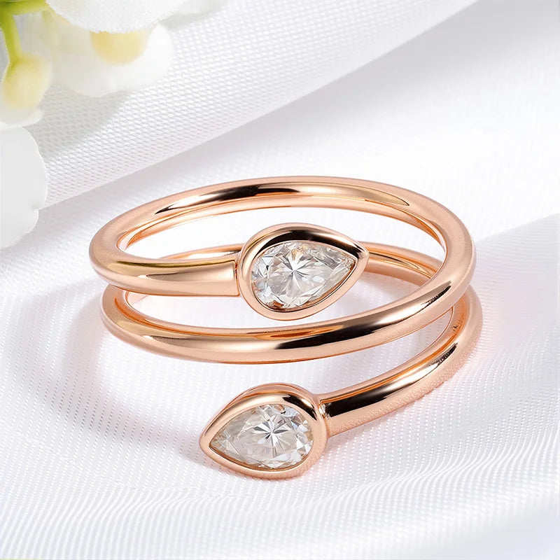 Pear Cut 4*6mm All Moissanite Rings for Women Luxury Quality Wedding Band Lab Diamond Solid 925 Sterling Silver Jewelry