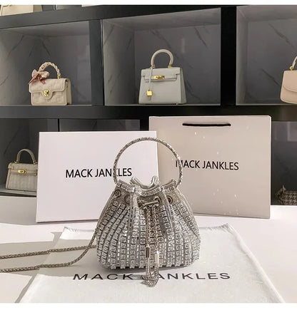 Luxury Designer Women's Handbag Crystal Shiny Rhinestones Diamond Evening Bag Wedding Party Clutch Purse Shoulder Crossbody Bag
