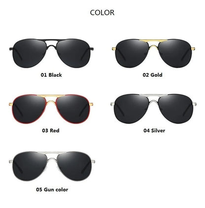 Luxury Pilot Polarized Sunglasses Men Women Driving Fishing Retro Sun Glasses Brand Designer Male Metal Sunglasses For Man UV400