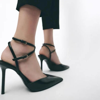 2026 Summer Women Sandals Pointed Toe Thin Heels Office Elegant Shoes Ladies Fashion Sandalias De Mujer