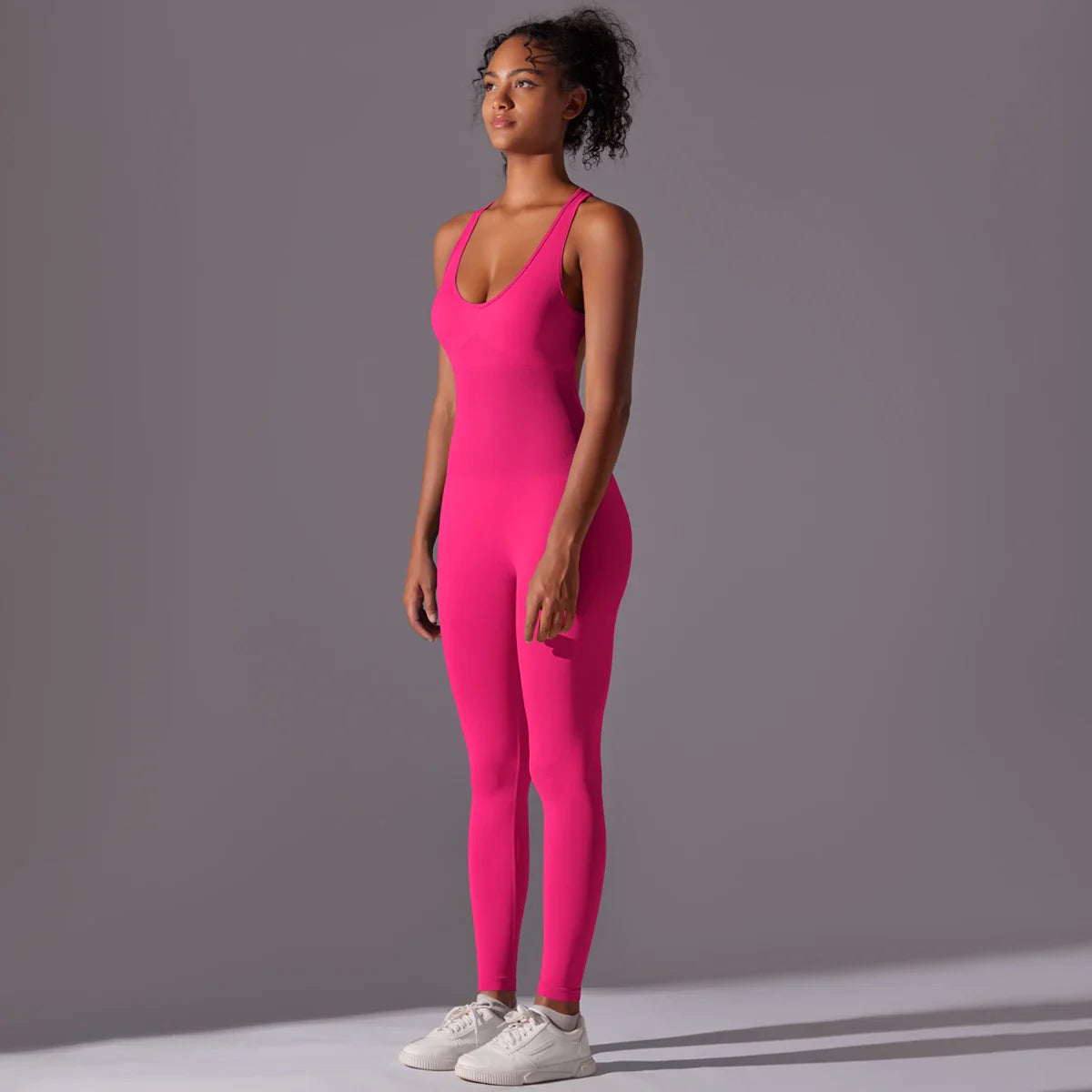 Sexy Back V Jumpsuit Gym Set Women Training Yoga Suit Sportswear Women Sports Jumpsuit Fitness Rompers Stretch Workout Bodysuits
