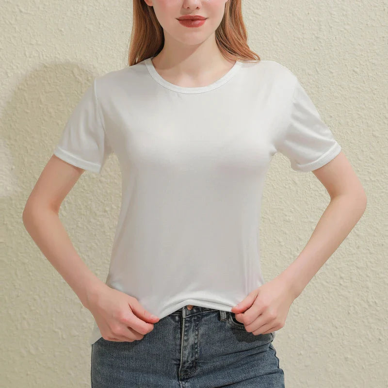 Solid Women Cotton T-shirt V-Neck Short Sleeve Female Tee Slim White And Balck T-Shirt Casual Solid Lady Tshirt Tops