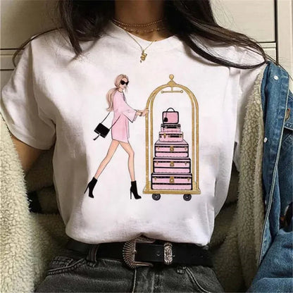 Women T Shirt London Paris New York City Travel Graphic Print Fashion Streetwear Urban Vacation Casual Short Sleeve