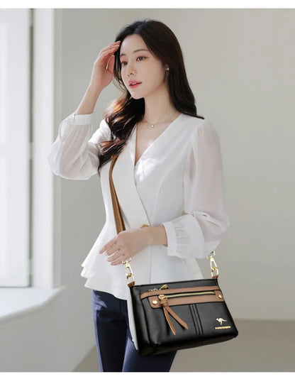 High Quality Leather Purses and Handbag Women Bag Luxury Designer Shoulder Crossbody Sac Ladies Casuial Messenger Tote Bag 2024