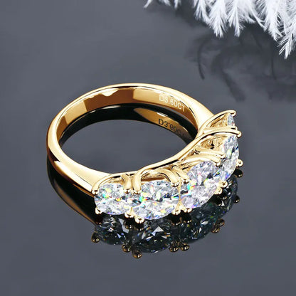 3.6ctw. D Moissanite Wedding Rings for Women 18k Gold Plated 925 Silver Promise Finger Jewelry Certified Lab Diamond Bands