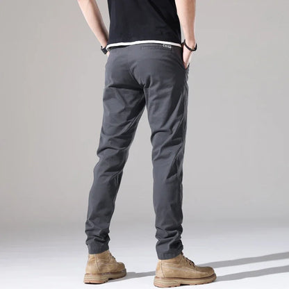 Spring New Men Casual Pants Slim Fit Stretch Arrivals Fashion Button Desinger Men's Streetwear Brand Male Clothing