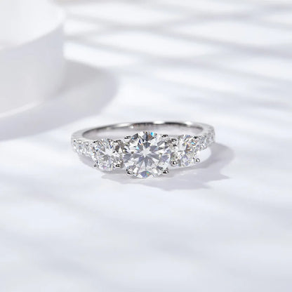 2CT Emerald Moissanite Diamond D Color Women's Ring S925 Sliver 18K White Gold Royal Blue Rings Fine Jewelry for Women