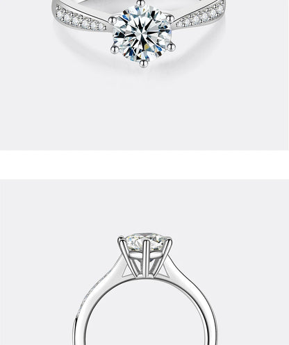 0.5-3CT Moissanite Ring For Women S925 Pure Silver Sparkling Engagement Ring Wedding High-end Jewelry