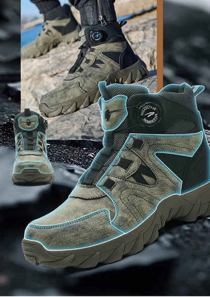 Work Safety Shoes Smash-proof and Puncture-proof Sports Safety Shoes Outdoor Mountaineering Wear-resistant Steel Boots