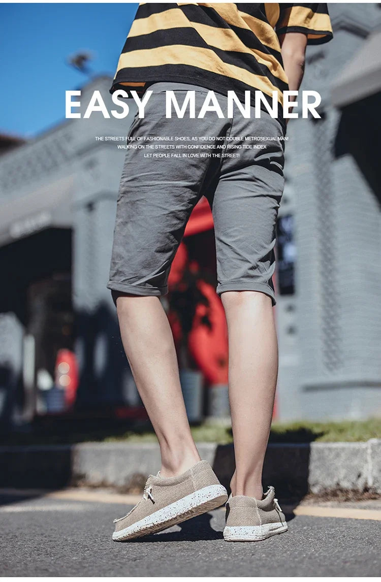 Summer Men's Canvas Shoes Denim Sneakers Men's Canvas Shoes Breathable Moccasins Vulcanized Shoes Men's Sneakers Shoes Plus Size