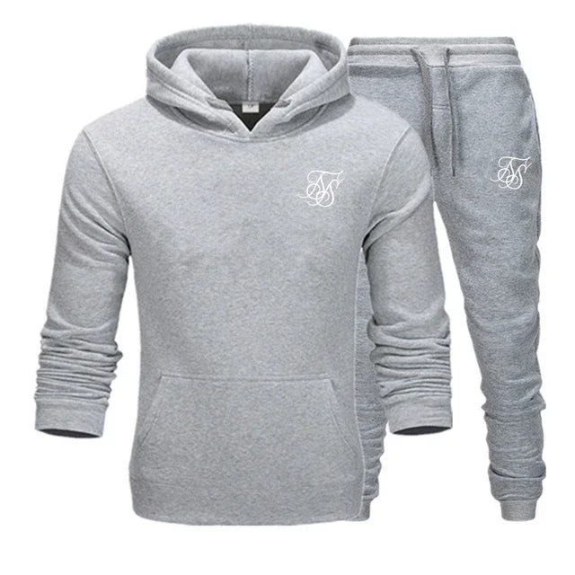 sik silk Men Brand New Sets Fashion Autumn Spring Sporting Suit Sweatshirt Sweatpants Mens Clothing 2 Pieces Sets Slim Tracksuit