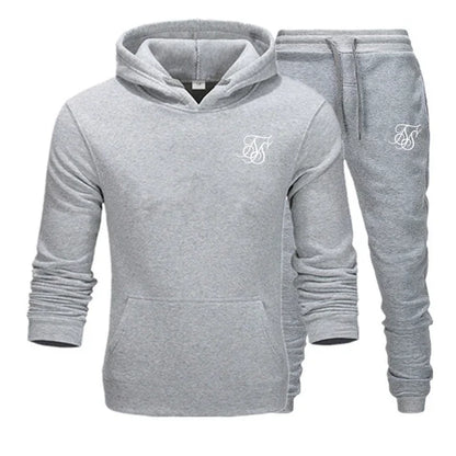 sik silk Men Brand New Sets Fashion Autumn Spring Sporting Suit Sweatshirt Sweatpants Mens Clothing 2 Pieces Sets Slim Tracksuit