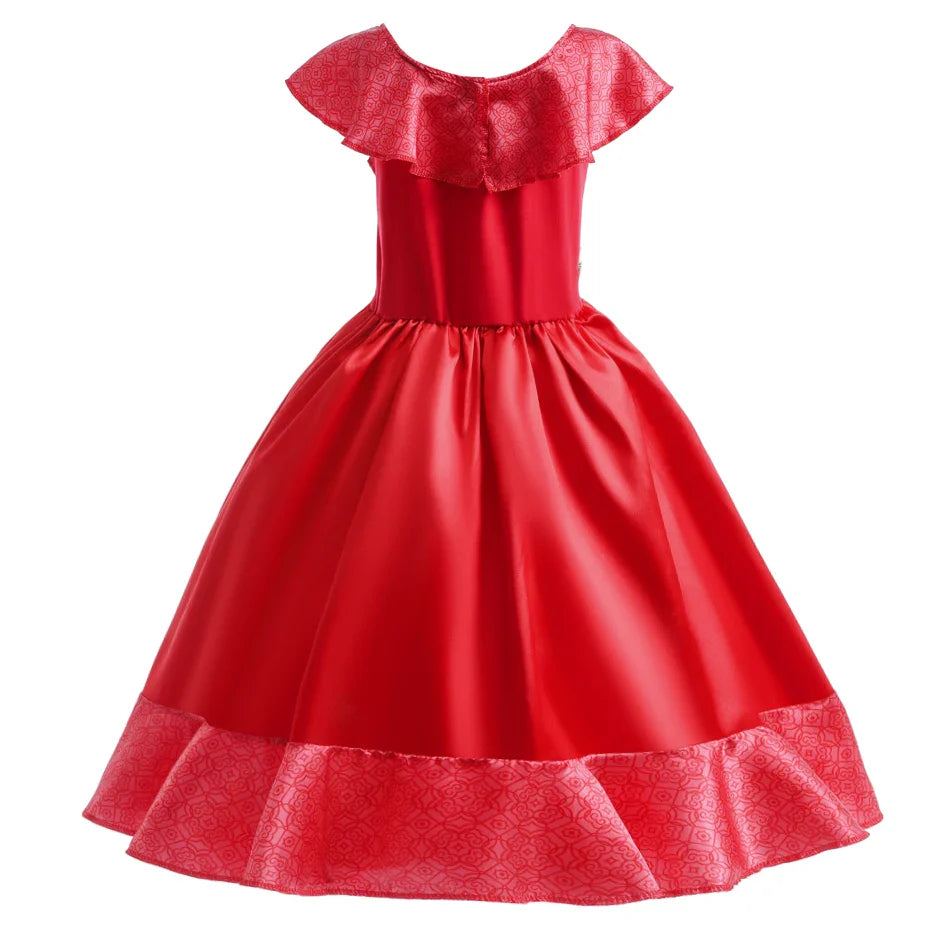 Elena Dress Girl Princess Cosplay Costume Kid Halloween Party Dressup Carnival Frocks Birthday Party Carnival  2-10Y