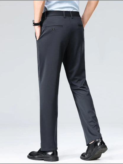 2-Pack Men's Loose-Fit Versatile Casual Dress Pants, Featuring Stylish Embroidery, Suitable for Daily Wear, Office & Outings