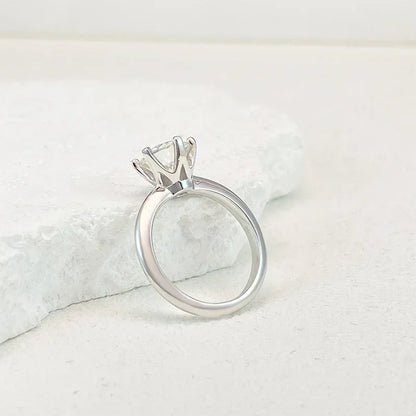 Ring For Women 925 Sterling Silver with White Gold Plated Lab Diamond Engagement Wedding Band Jewelry