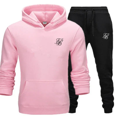 sik silk Men Brand New Sets Fashion Autumn Spring Sporting Suit Sweatshirt Sweatpants Mens Clothing 2 Pieces Sets Slim Tracksuit