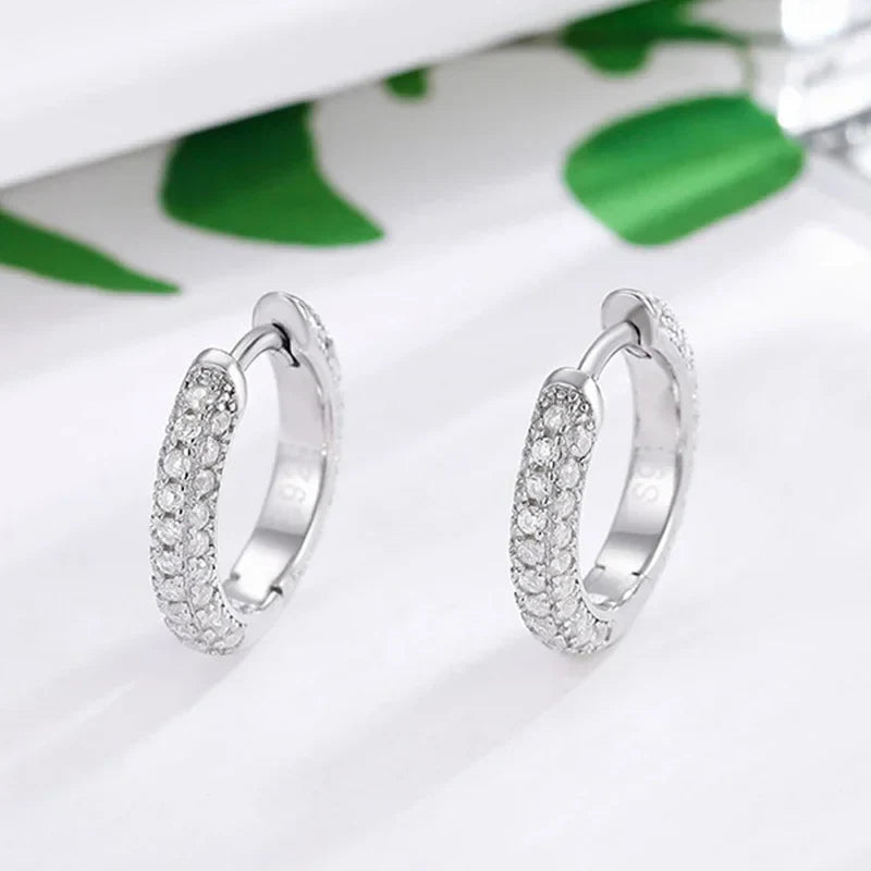 Full Moissanite Diamond Earrings 925 Sterling Silver with Gold Plated Wedding Engagement Party Fine Jewelry for Women