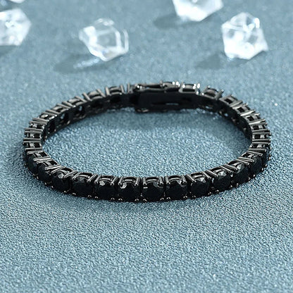 3/4/5/6.5mm Moissanite Diamond Tennis Bracelet for Men Women 925 Silver Plated 18K Black Gold Diamond Bracelets with Certificate