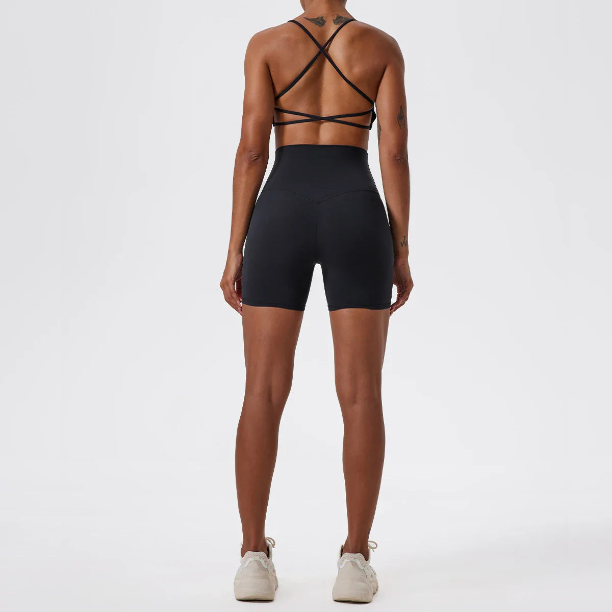 Two Pieces Yoga Set Women Gym Shorts Sports Suit Female Soften Skin-Friendly Activewear Beauty Back Women Sportswear