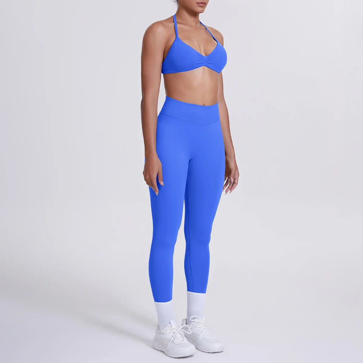 Women 2pcs Patchwork Sport Yoga Suit Training Sleeveless Sport Gym Tops Tummy Control Slimming Booty Leggings Yoga Suit Sports