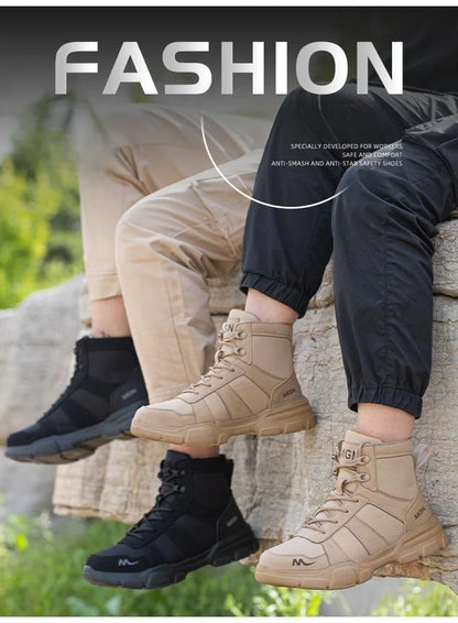 Camouflage Steel Toe Cap Non Slip Industrial Shoes Men and Women Safety Shoes Anti-Scalding Anti-Smash Anti-Puncture Work Boots