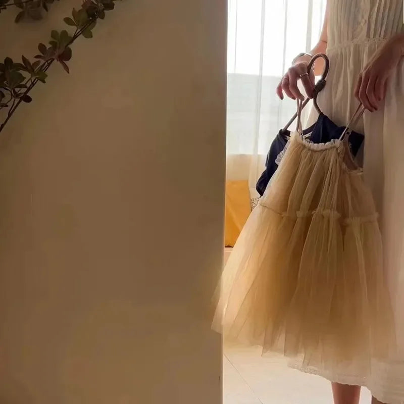 UNITIM Vestido de verão para meninas, vestido de alça para bebê, meninas, sem mangas, vestidos de tule, vestidos sólidos de bolhas para crianças, meninas