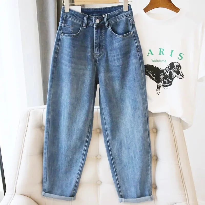 High-Waisted Light Blue Jeans For Women