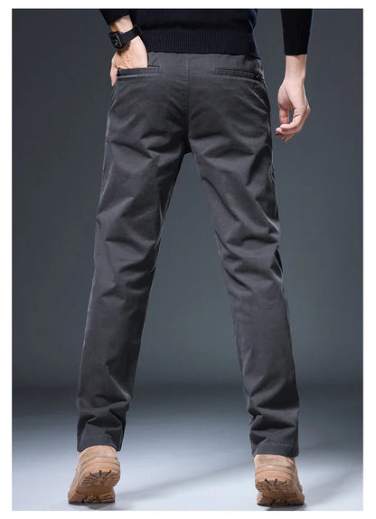 Spring Autumn Male Casual Pants Korean Mens Clothing Business Straight Work Trousers Solid Color Classic Versatile Man Pants