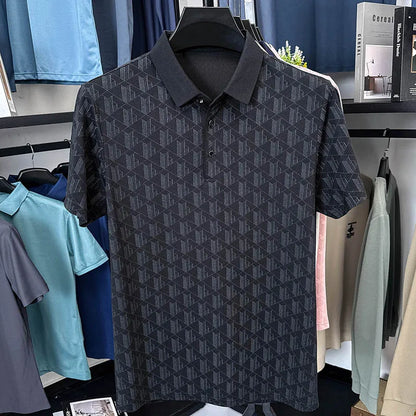 Hot Luxury Brand Man Short-Sleeved Polo Shirt Button Lapel European American Style Spring New T-Shirt Casual Fashion Men's Wear