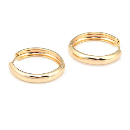 6PCS 14MM 16MM 18MM 23MM 25MM 30MM 18K Gold Color Brass Round Circle Loop Earrings Hoops Jewelry Making Supplies Accessories