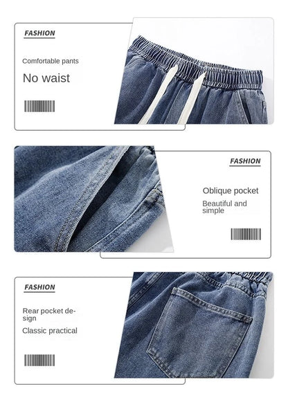 Men's American Style Loose Straight Leg Jeans Vintage Spring Summer New Arrival Drapey Trendy Wide Leg Long Pants